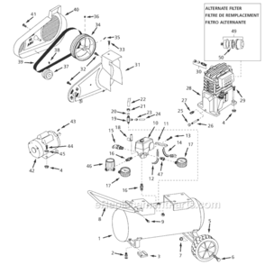 Page A Diagram and Parts List for VT623305  Campbell Hausfeld Compressor